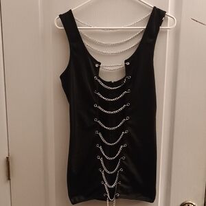 Sexy Black Chain Dress For Bedroom Attire Small